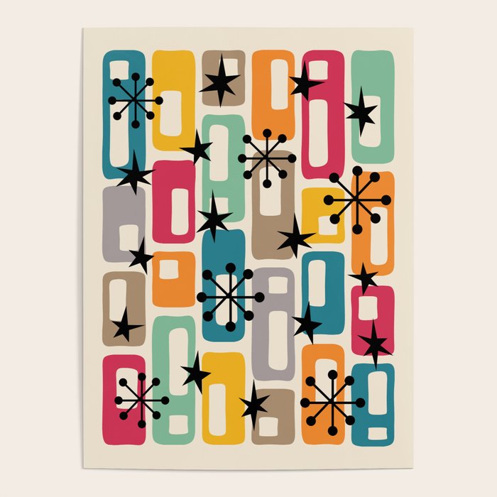 Retro Mid Century Modern Atomic Decoration 254 Googie Poster Gallery Image 4