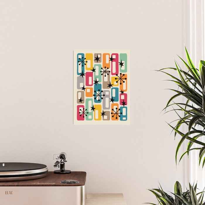 Retro Mid Century Modern Atomic Decoration 254 Googie Poster Gallery Image 2