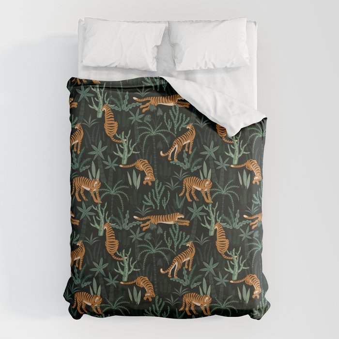 Evening Prowl, Tiger Prints Duvet Cover Gallery Image 6