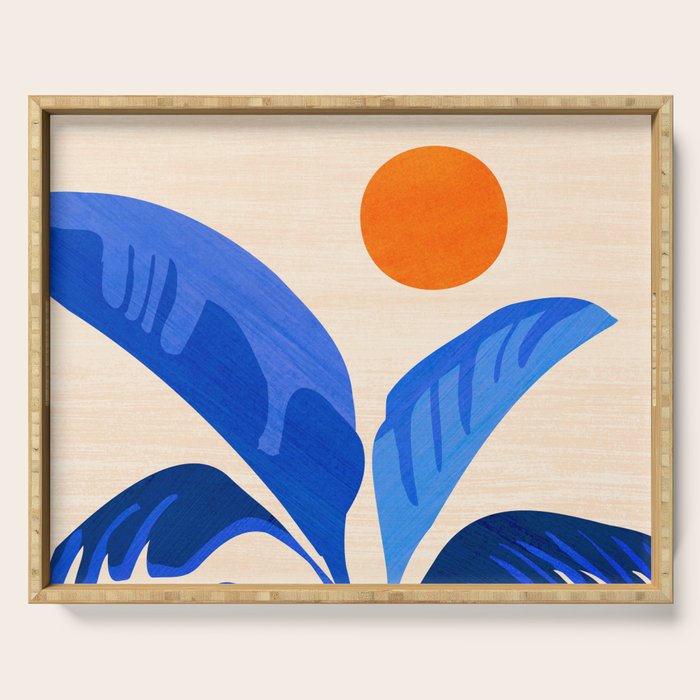 Indigo Tropics - Modern Coastal Design Serving Tray Gallery Image 1