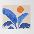 Indigo Tropics - Modern Coastal Design Throw Blanket Gallery Image 2