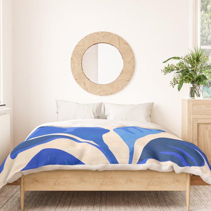 Indigo Tropics - Modern Coastal Design Duvet Cover Gallery Image 3