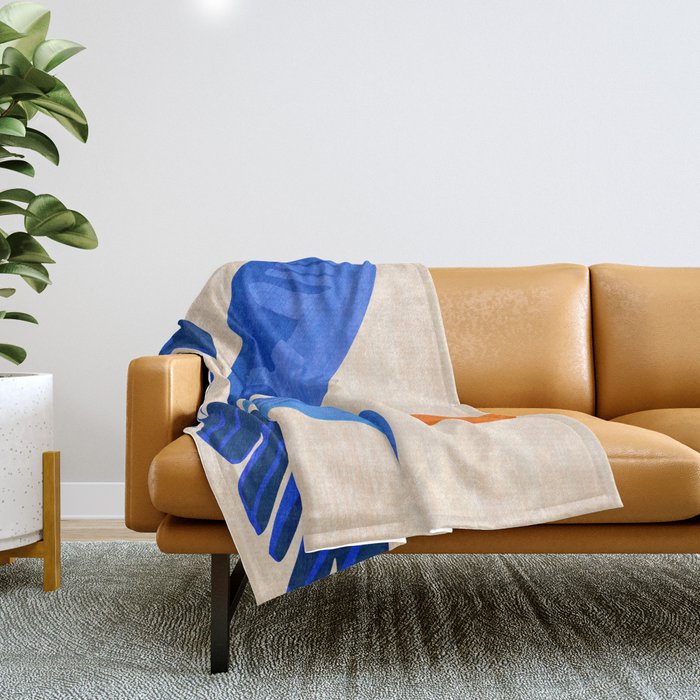 Indigo Tropics - Modern Coastal Design Throw Blanket Gallery Image 1