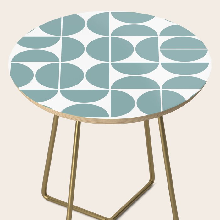 Mid Century Modern Geometric 04 Glass Blue Side Table Gallery Image 2