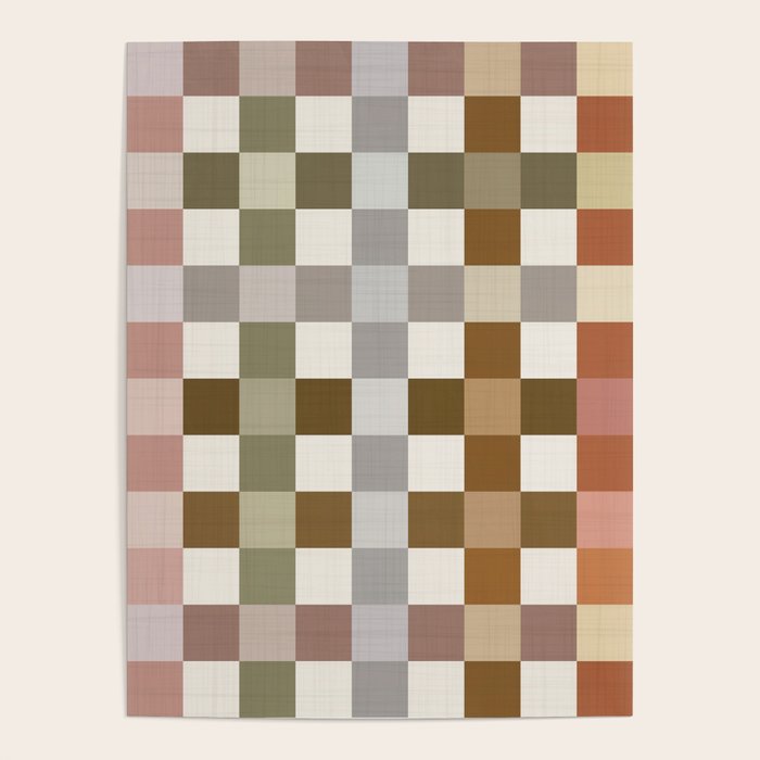 Harvest 2025 Cozy Autumn Plaid Rustic Fall Checkered Pattern Earthy Poster Gallery Image 4