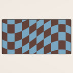 Wavy Seaside Blue x Chocolate Desk Mat Gallery Image 3