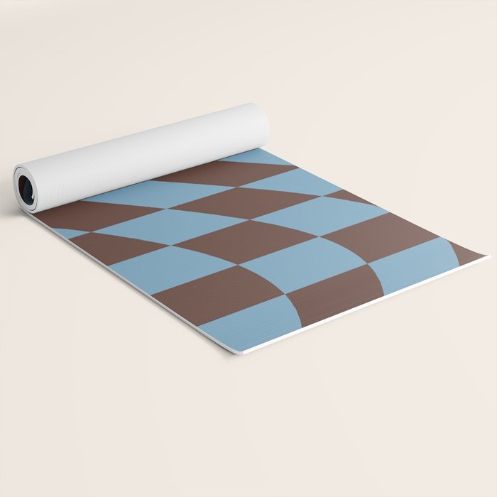 Wavy Seaside Blue x Chocolate Yoga Mat Gallery Image 2