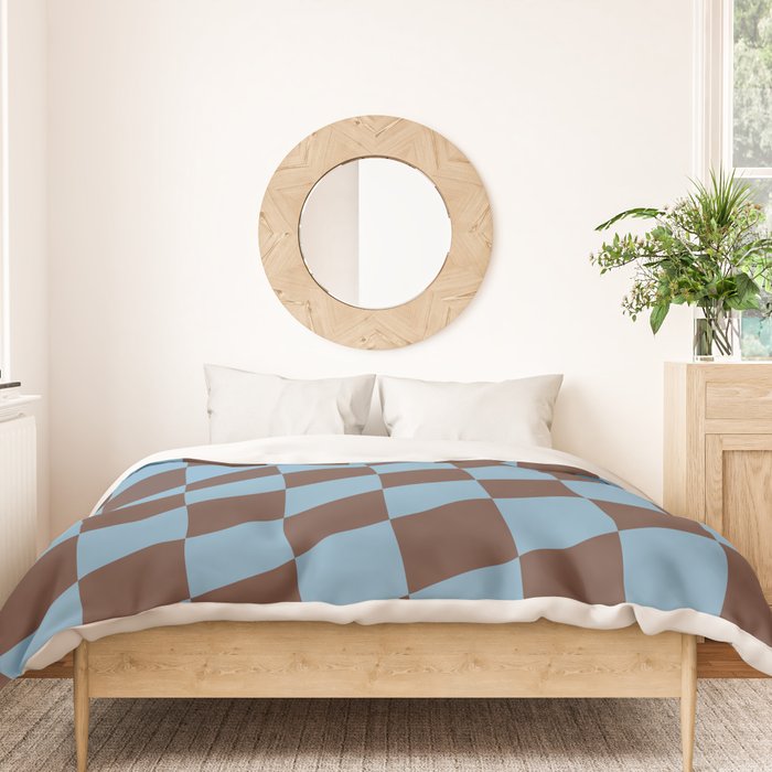 Wavy Seaside Blue x Chocolate Duvet Cover Gallery Image 3