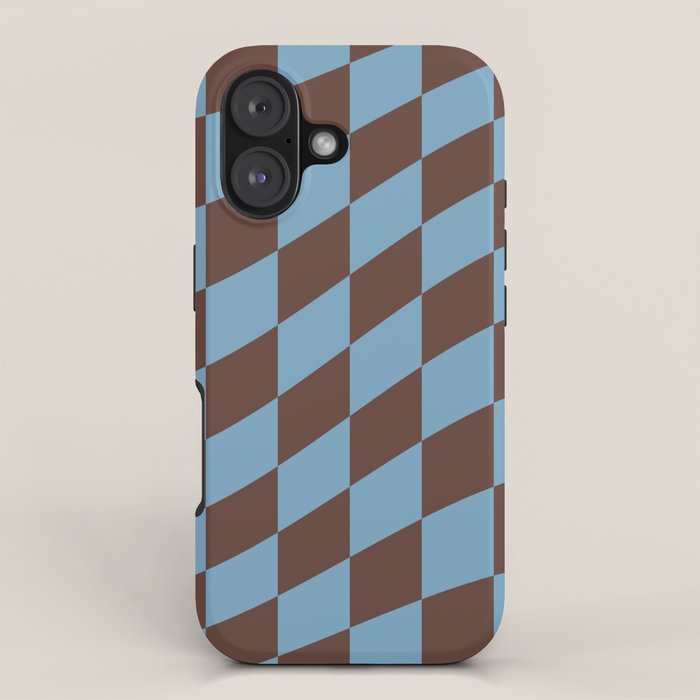 Wavy Seaside Blue x Chocolate iPhone Case Gallery Image 1