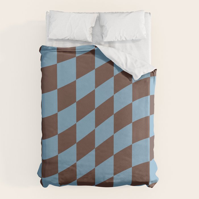 Wavy Seaside Blue x Chocolate Duvet Cover Gallery Image 6