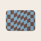 Wavy Seaside Blue x Chocolate Bath Mat Gallery Image 1