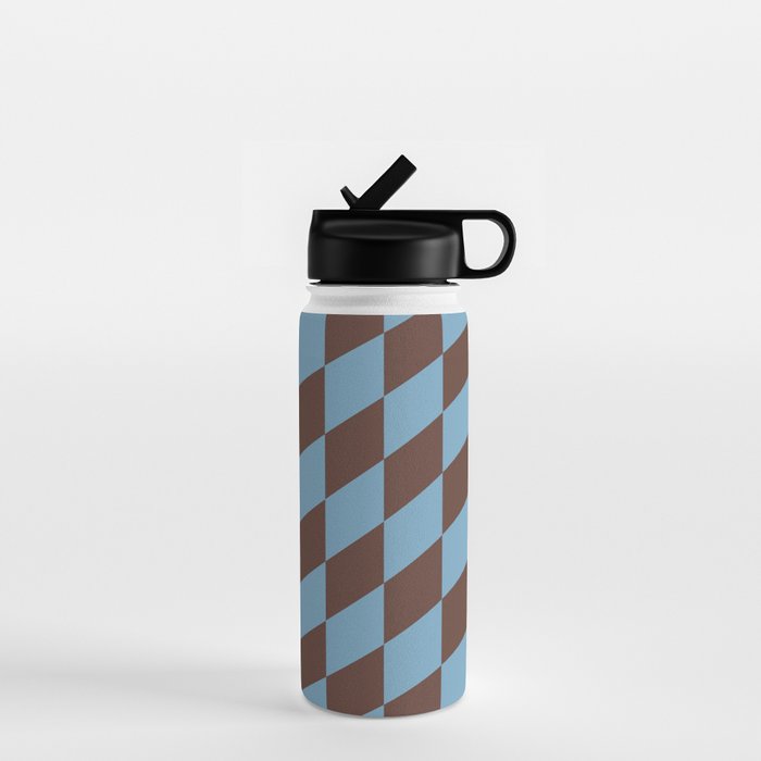 Wavy Seaside Blue x Chocolate Water Bottle Gallery Image 1