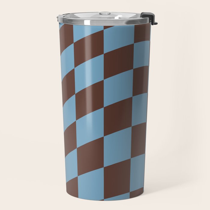 Wavy Seaside Blue x Chocolate Travel Mug Gallery Image 2