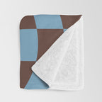 Wavy Seaside Blue x Chocolate Throw Blanket Gallery Image 3