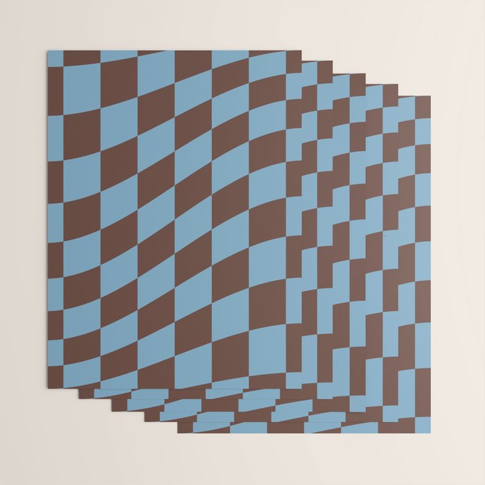 Wavy Seaside Blue x Chocolate Wrapping Paper Gallery Image 3