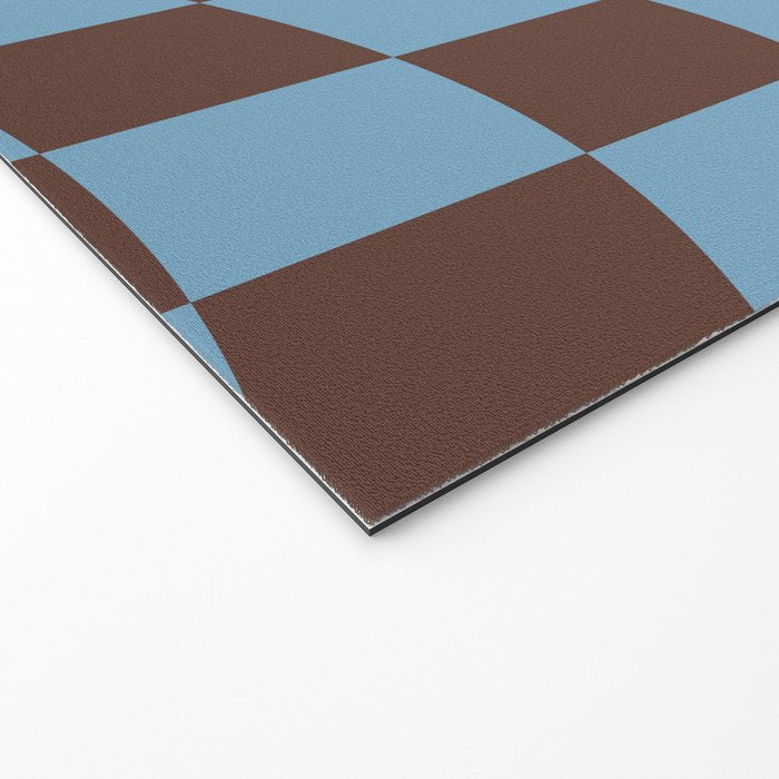 Wavy Seaside Blue x Chocolate Welcome Mat Gallery Image 2