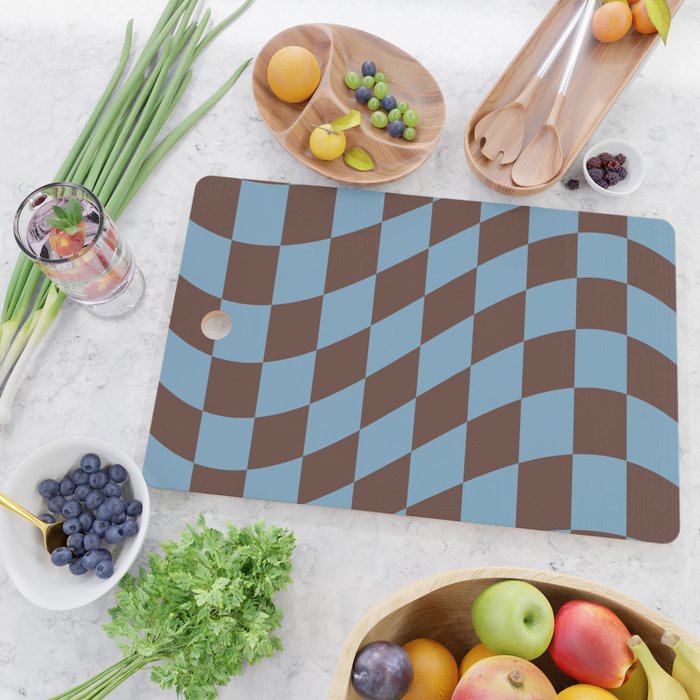 Wavy Seaside Blue x Chocolate Cutting Board Gallery Image 2