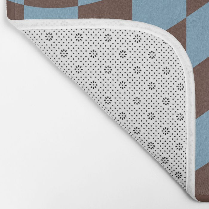 Wavy Seaside Blue x Chocolate Bath Mat Gallery Image 2