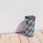 Wavy Seaside Blue x Chocolate Travel Mug Gallery Image 4