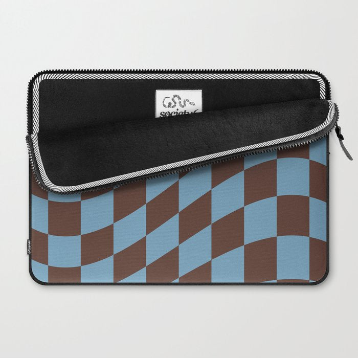 Wavy Seaside Blue x Chocolate Laptop Sleeve Gallery Image 2