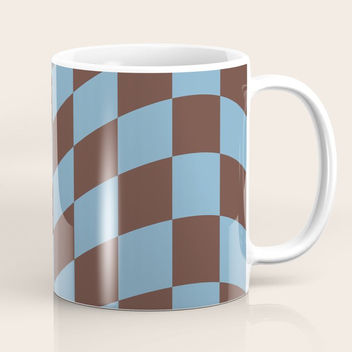Wavy Seaside Blue x Chocolate Coffee Mug Gallery Image 1