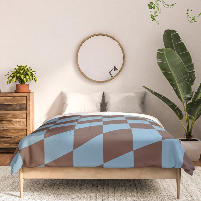 Wavy Seaside Blue x Chocolate Comforter Gallery Image 3