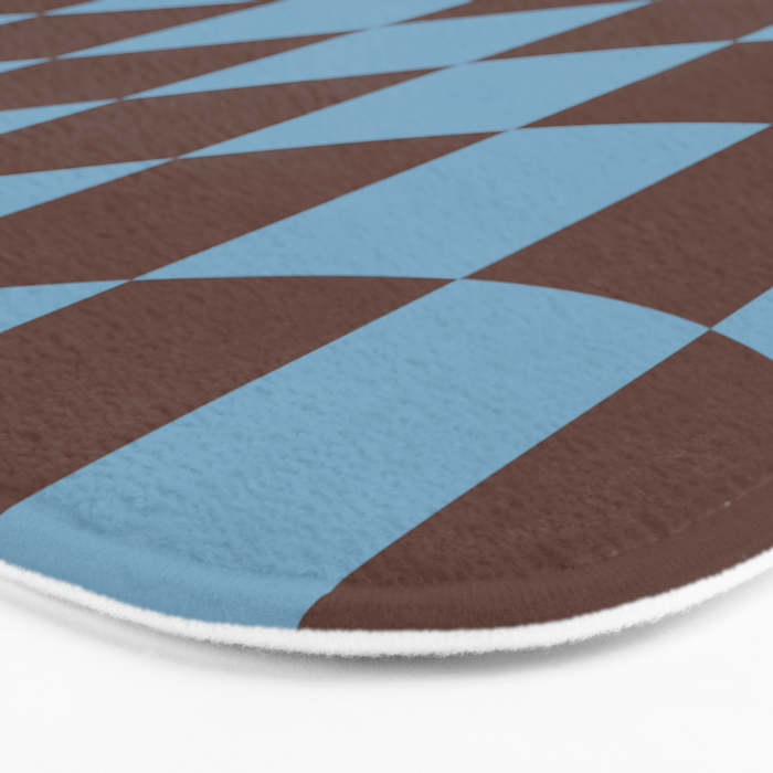 Wavy Seaside Blue x Chocolate Bath Mat Gallery Image 3