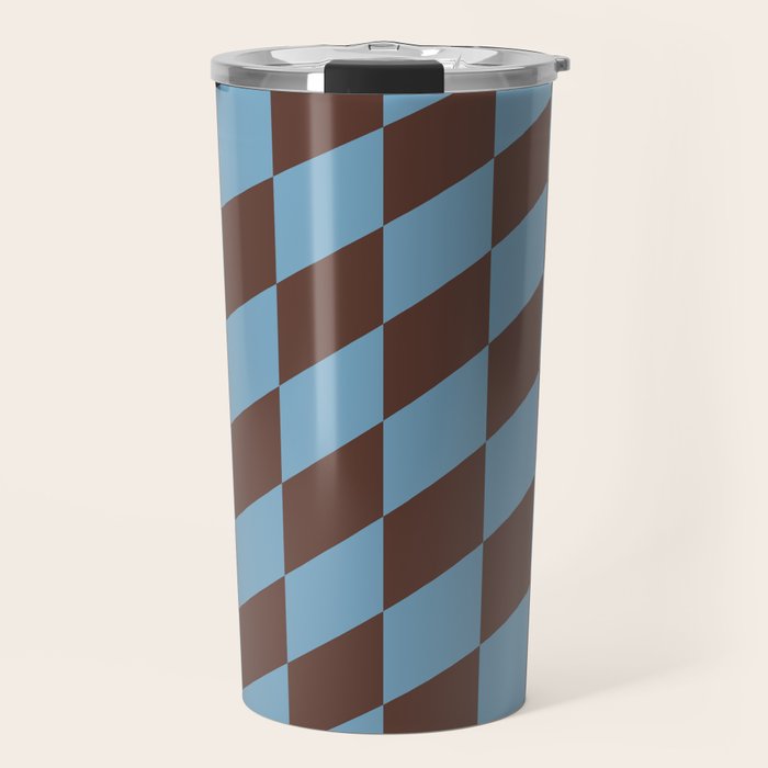 Wavy Seaside Blue x Chocolate Travel Mug Gallery Image 1