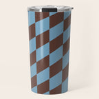 Wavy Seaside Blue x Chocolate Travel Mug Gallery Image 1