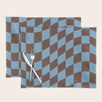 Wavy Seaside Blue x Chocolate Placemat Gallery Image 1