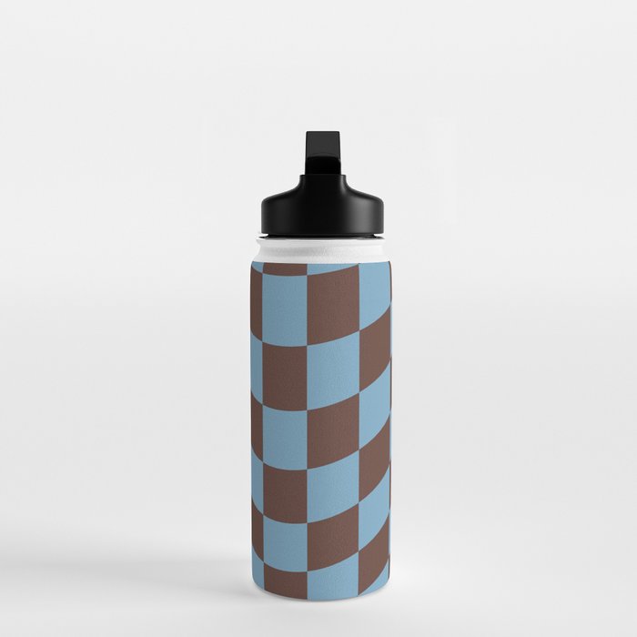 Wavy Seaside Blue x Chocolate Water Bottle Gallery Image 3