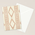 oceania diamond stripes - ginger on cream Stationery Card Gallery Image 2