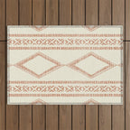 oceania diamond stripes - ginger on cream Outdoor Rug Gallery Image 1