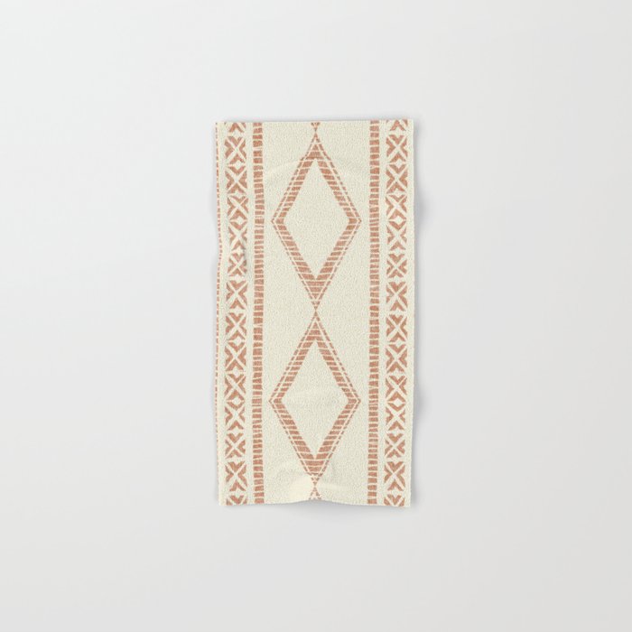 oceania diamond stripes - ginger on cream Hand & Bath Towel Gallery Image 1