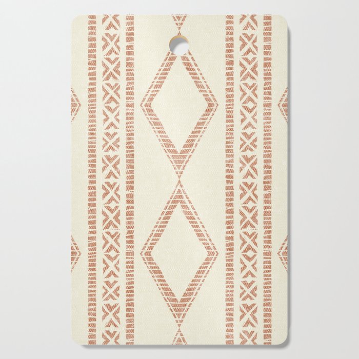 oceania diamond stripes - ginger on cream Cutting Board Gallery Image 1