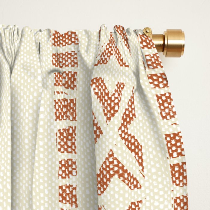 oceania diamond stripes - ginger on cream Window Curtain Gallery Image 2