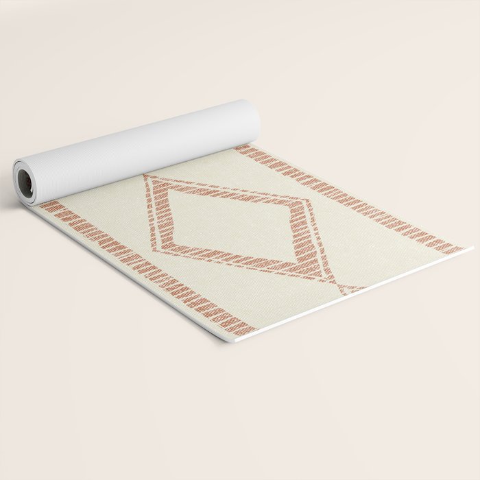 oceania diamond stripes - ginger on cream Yoga Mat Gallery Image 2