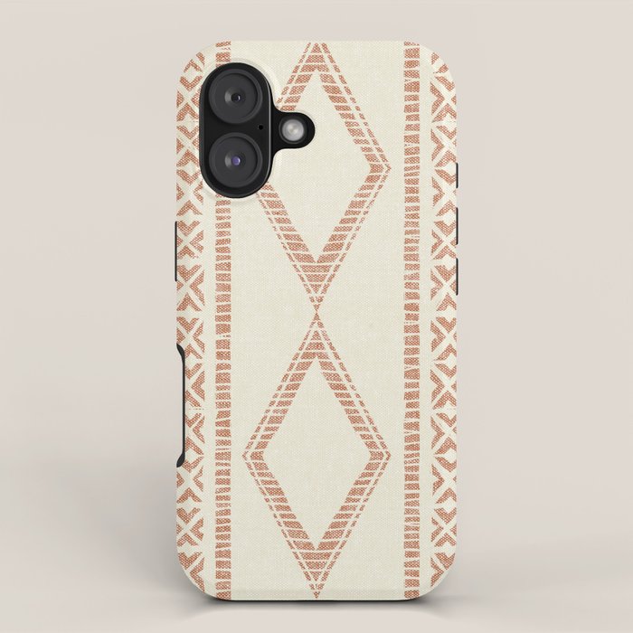 oceania diamond stripes - ginger on cream iPhone Case Gallery Image 1