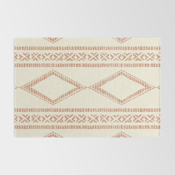 oceania diamond stripes - ginger on cream Rug Gallery Image 2