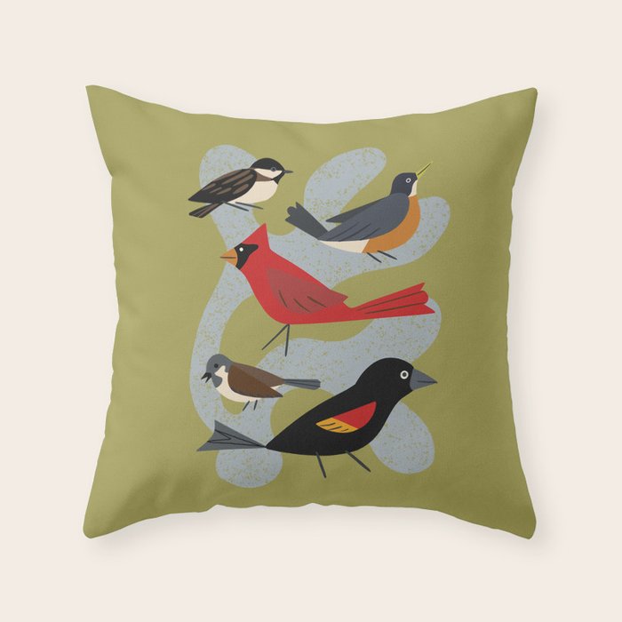 Five Birds Throw Pillow Gallery Image 6