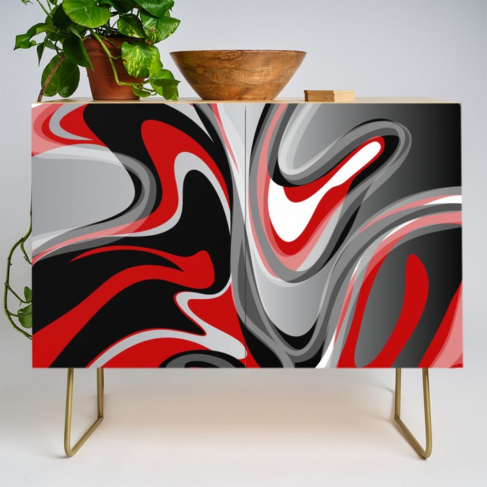 Liquify - Red, Gray, Black, White Credenza Gallery Image 1