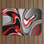 Liquify - Red, Gray, Black, White Outdoor Rug Gallery Image 1