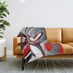 Liquify - Red, Gray, Black, White Throw Blanket Gallery Image 1