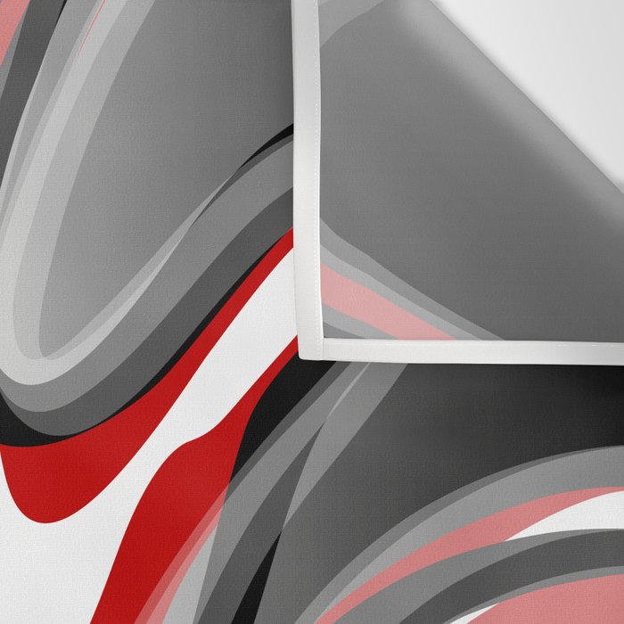 Liquify - Red, Gray, Black, White Wall Tapestry Gallery Image 3