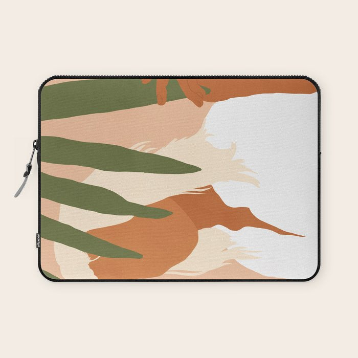 Musafir | Traveler Feminism Woman of Color in White Shirt | Palm Tropical Minimal Bohemian Fashion  Laptop Sleeve Gallery Image 1