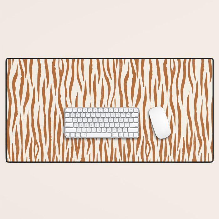 Tiger Stripes In Neutral Desk Mat Gallery Image 1