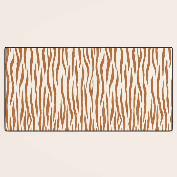 Tiger Stripes In Neutral Desk Mat Gallery Image 3