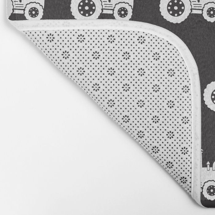Tractors Monochrome Bath Mat Gallery Image 2
