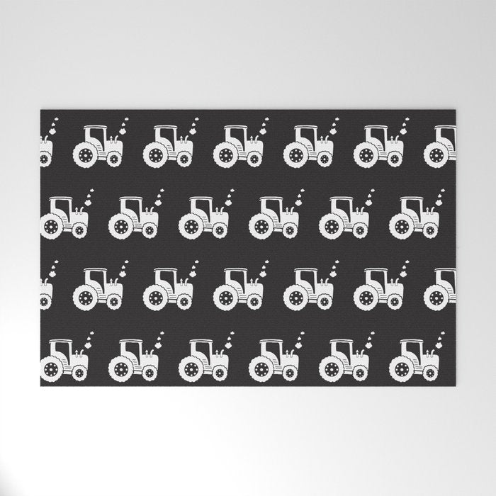 Tractors Monochrome Welcome Mat Gallery Image 1