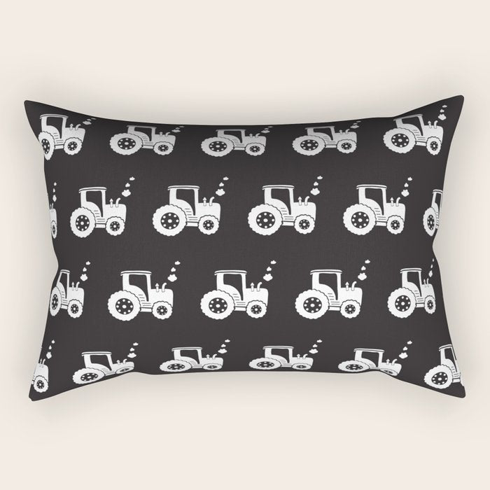 Tractors Monochrome Rectangular Pillow Gallery Image 1